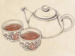 A teapot and two cups of tea