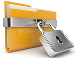 a folder of documents locked